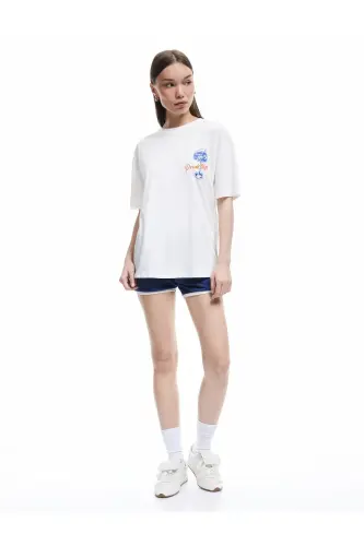 Cotton Short Sleeve Crew Neck Printed Oversize - 3