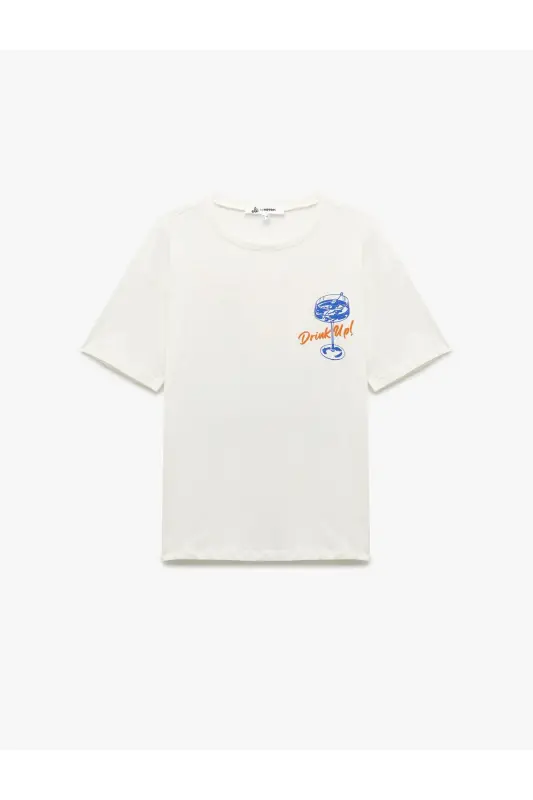 Cotton Short Sleeve Crew Neck Printed Oversize - 4