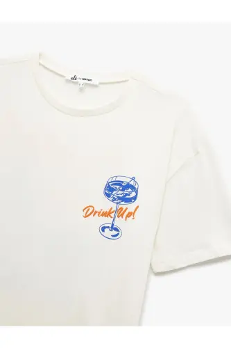 Cotton Short Sleeve Crew Neck Printed Oversize - 6