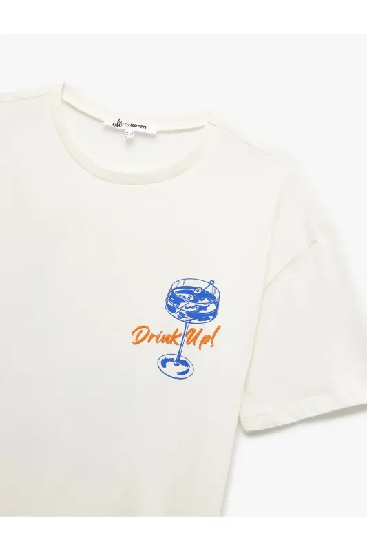 Cotton Short Sleeve Crew Neck Printed Oversize - 6