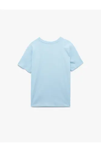 Cotton Short Sleeve Crew Neck Seashell Print - 5