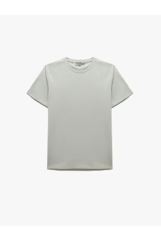 Cotton Short Sleeve Slim Fit Crew Neck Men - 1