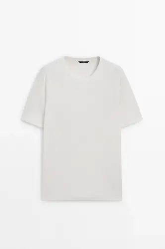 Cotton short sleeve t-shirt-ecru - 5