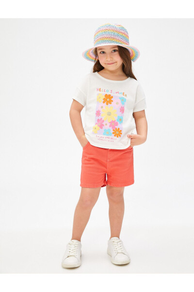 Cotton Shorts with Pockets and Elastic Waistband - 7