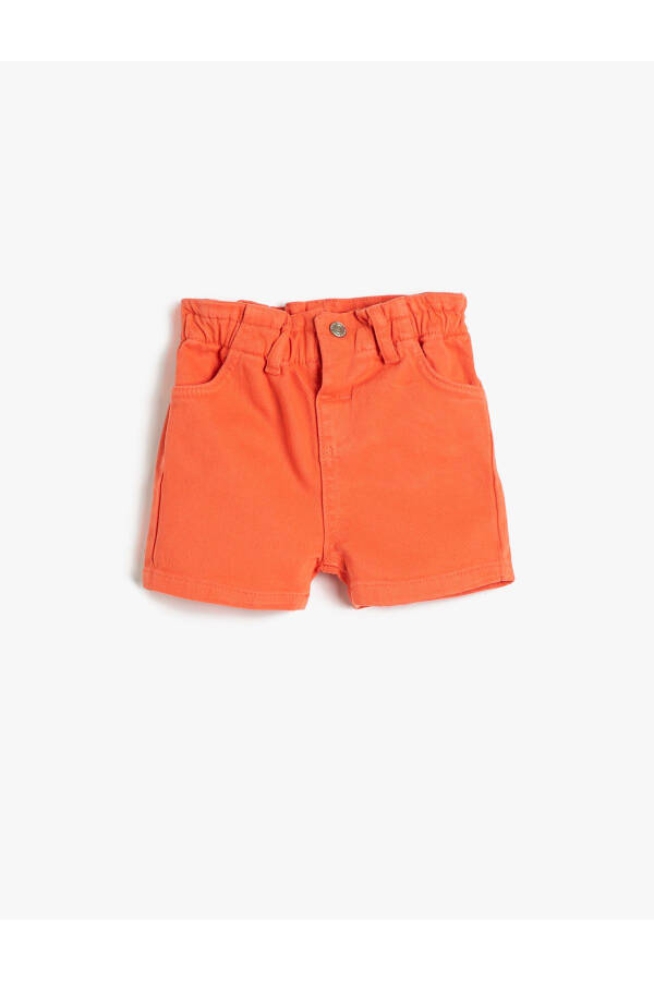 Cotton Shorts with Pockets and Elastic Waistband - 8