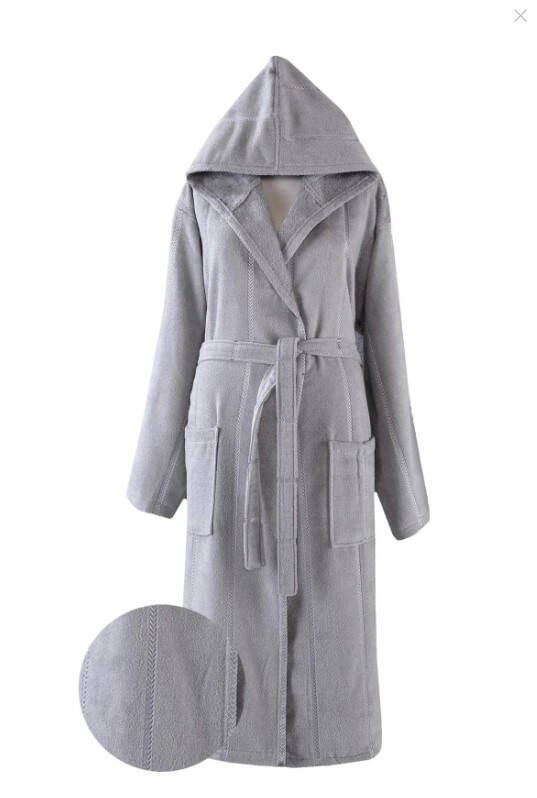 Cotton single robe, gray color. - 1