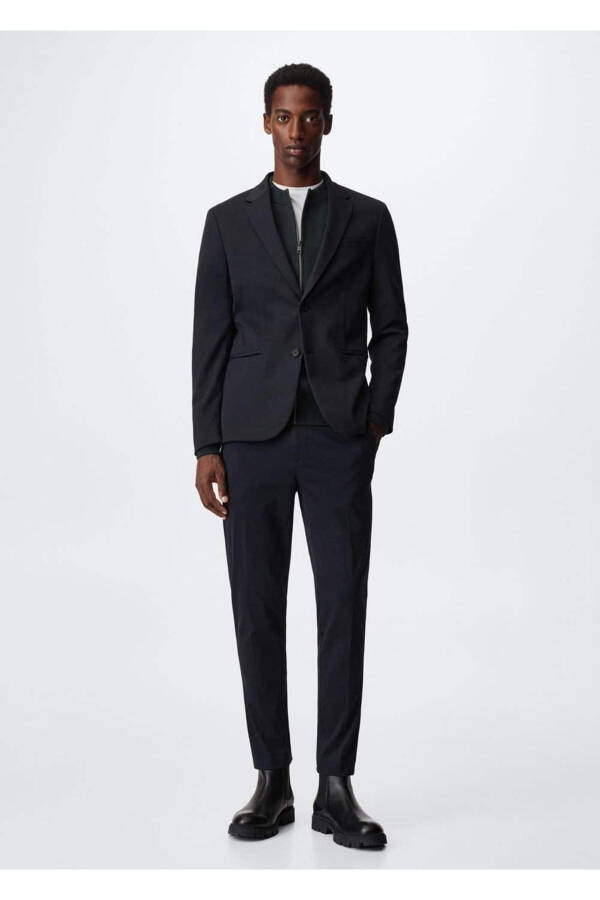 Cotton Slim Fit Blazer Jacket - 2