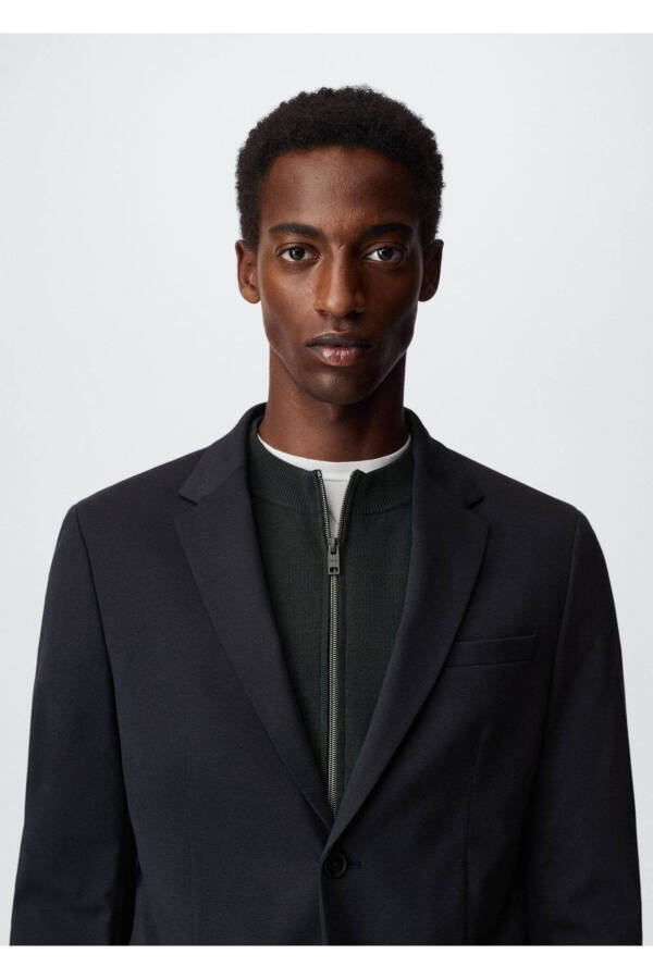 Cotton Slim Fit Blazer Jacket - 8