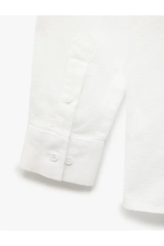 Cotton Slim Fit Long Sleeve Italian Collar Shirt-Be - 4