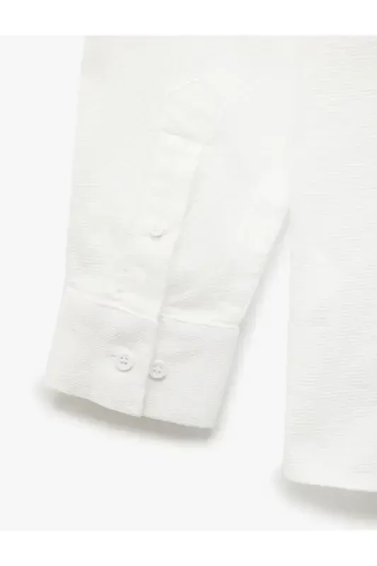 Cotton Slim Fit Long Sleeve Italian Collar Shirt-Be - 4