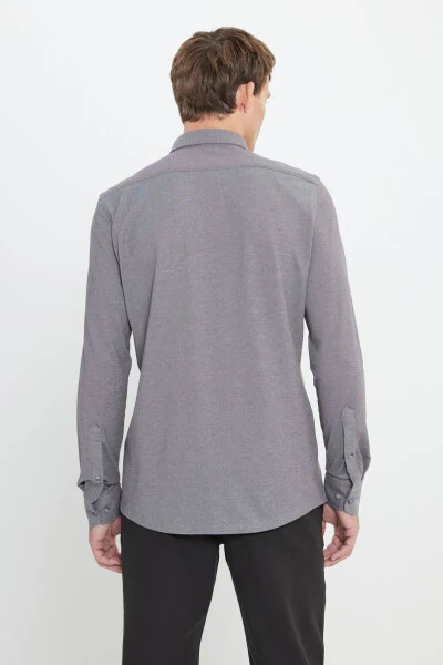 Cotton Slim Fit Narrow Cut Button-Down Collar Shirt - 6