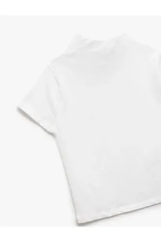 Cotton Slim Fit Short Sleeve Turtleneck T-Shirt - 3