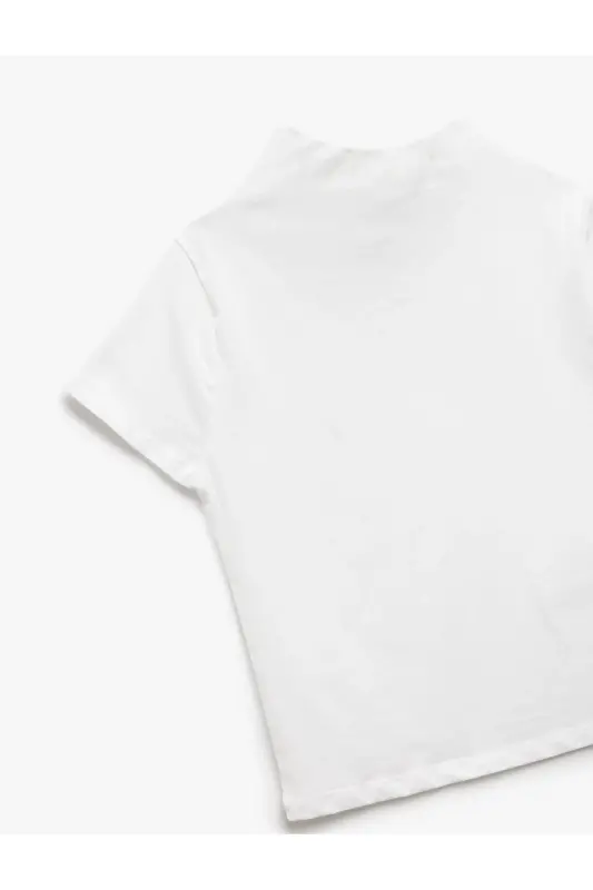 Cotton Slim Fit Short Sleeve Turtleneck T-Shirt - 3