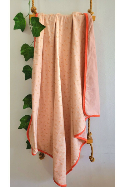 Cotton Soft Double Layer Knit Baby Blanket for Girls and Boys Outlet/orange - ALPAR TEKSTIL
