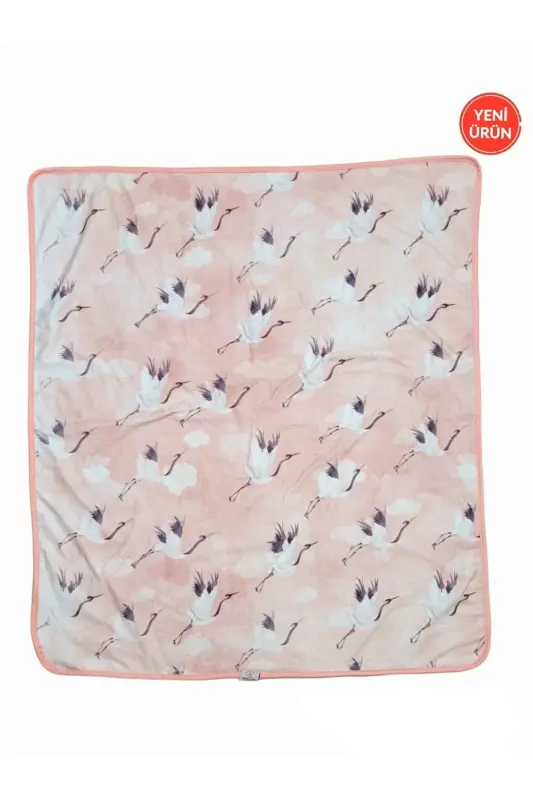 Cotton Soft Double Layered Knitted Baby Swaddle Blanket /stork-ROSE DUST - 3