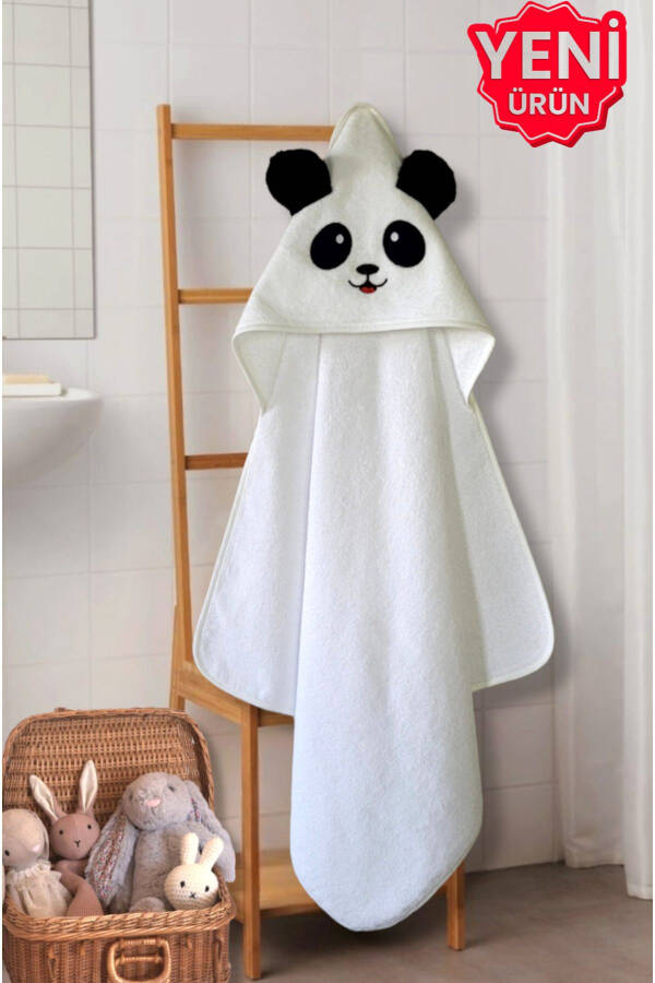 Cotton Soft Unisex Newborn/baby Bath Swaddle Towel White/panda - 1