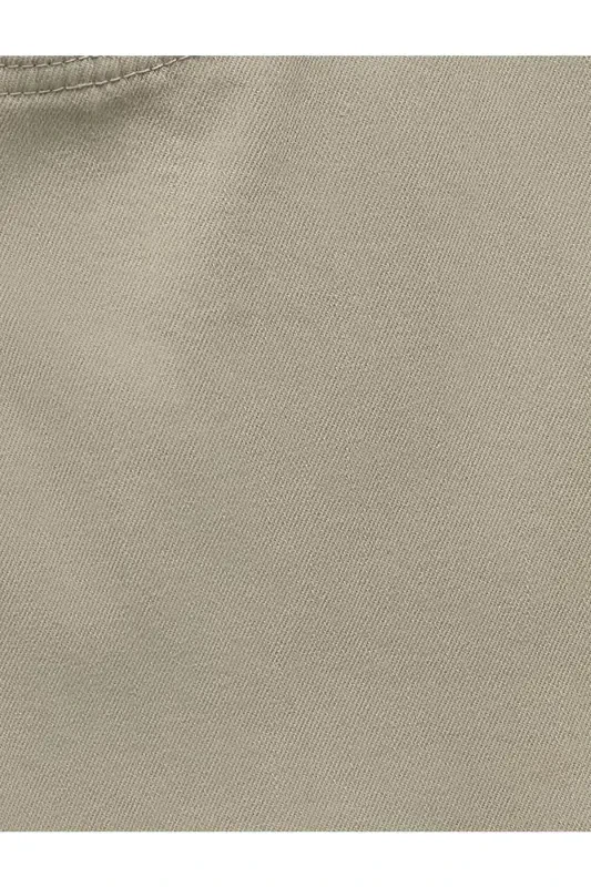 Cotton Straight Fit Gabardine Trousers-Grey - 7