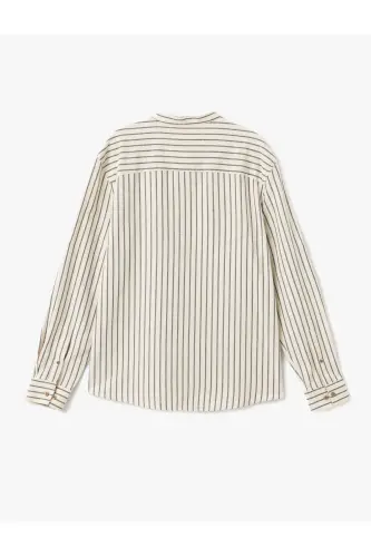 Cotton Striped Textured Long Sleeve Regular Fit H - KOTON (1)