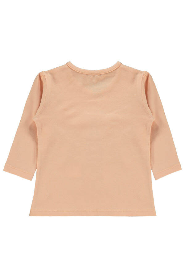 Cotton sweatshirt for baby girls, salmon color, 6-18 months. - 4