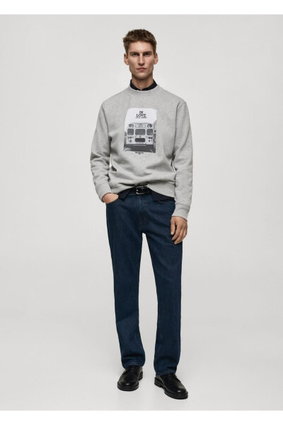 Cotton sweatshirt with graphic pattern - MANGO MAN (1)