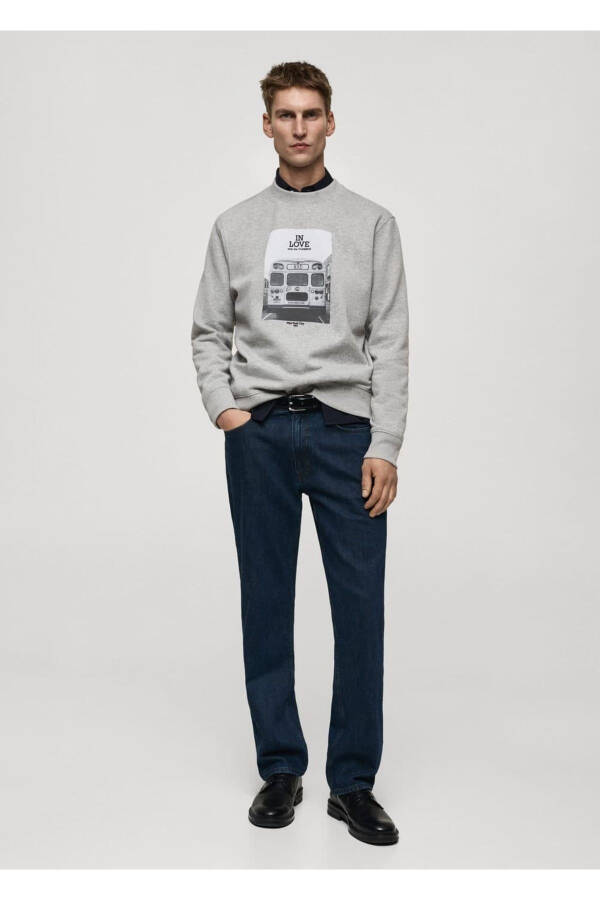 Cotton sweatshirt with graphic pattern - 2