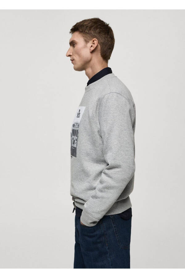 Cotton sweatshirt with graphic pattern - 6