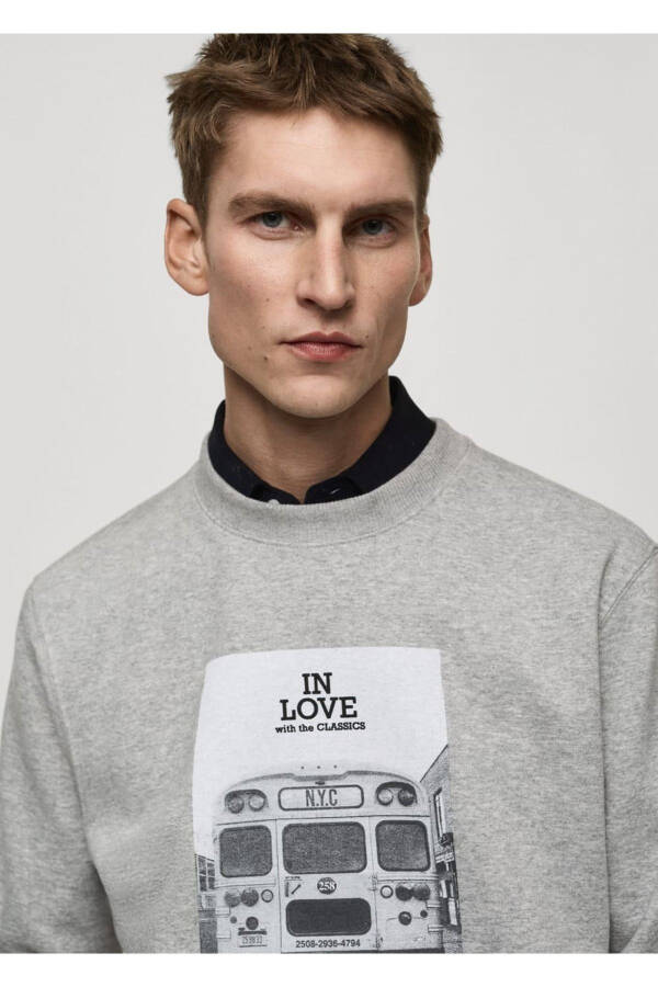 Cotton sweatshirt with graphic pattern - 8