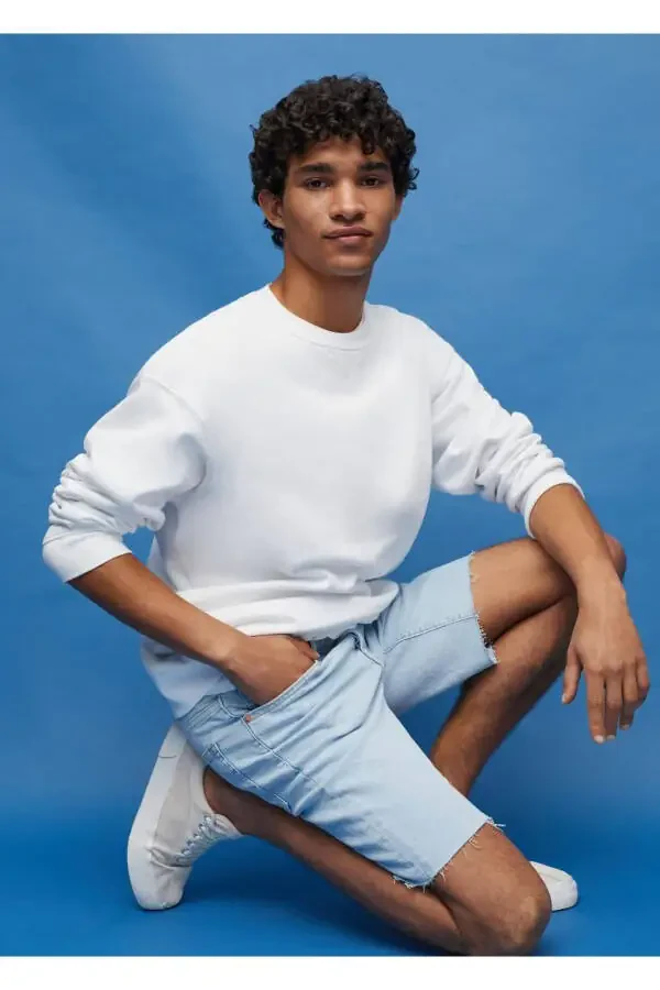 Cotton Sweatshirt with Print - 1