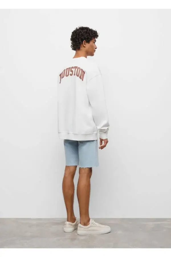 Cotton Sweatshirt with Print - 4