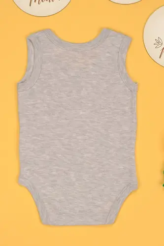 Cotton This Sweetness Is It A Joke Printed Snap Bodysuit-Gray - 3