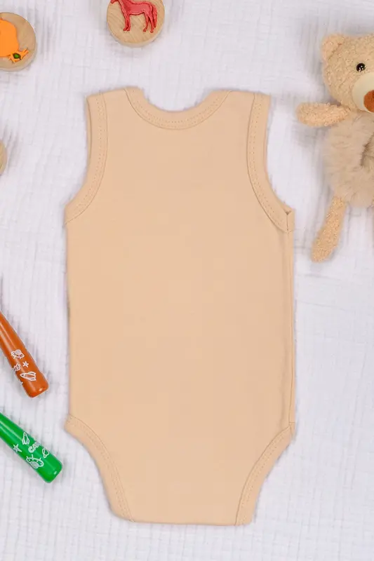 Cotton This Sweetness Is It A Joke Printed Snap Bodysuit Romper-Beige - 3