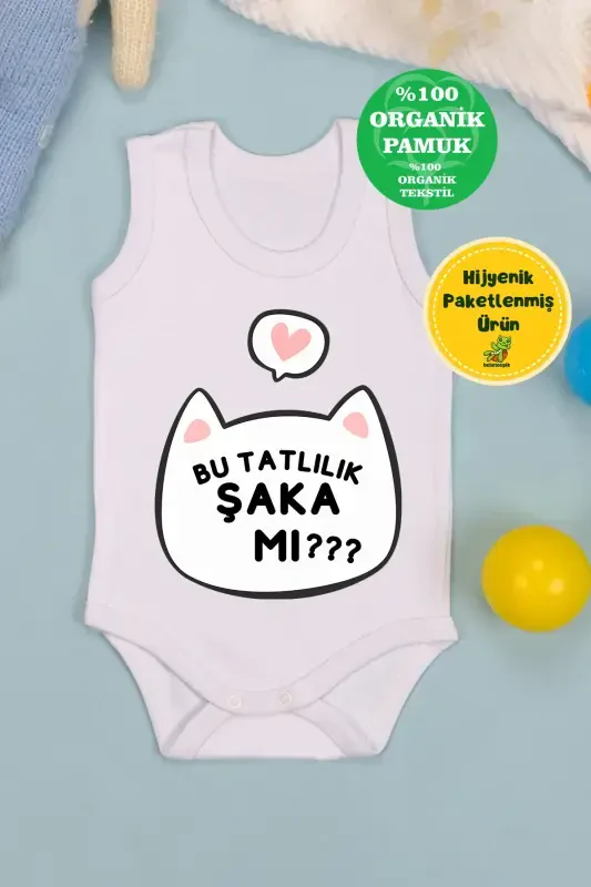 Cotton This Sweetness Is It A Joke Printed Snap Bodysuit-White - BEBETOSPIK