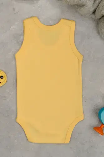 Cotton This Sweetness Joke Printed Snap Bodysuit-Yellow - 3