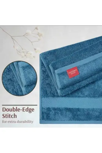 Cotton Towel Set 3 pcs-Blue - 4