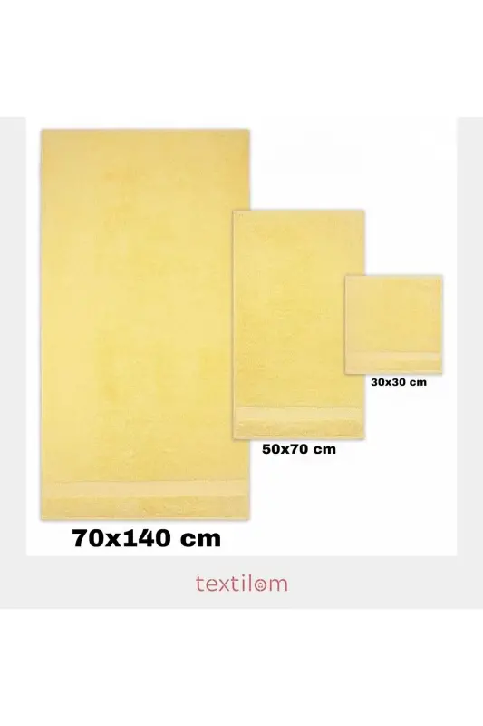 Cotton Towel Set 3 pcs - Yellow - 5