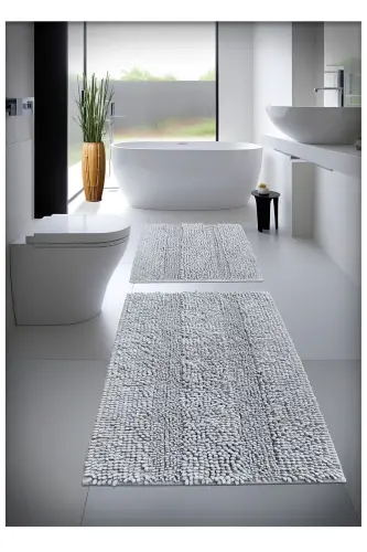Cotton Tufting Bath Mat Set, Bath Rug Macaroni 2 Pieces Set 60x100 - 60x50 - 3
