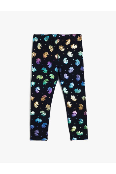 Cotton unicorn leggings with elastic waistband. - 11