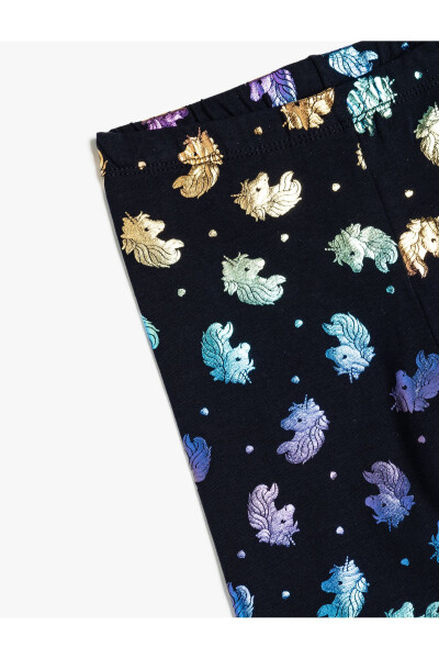 Cotton unicorn leggings with elastic waistband. - 12