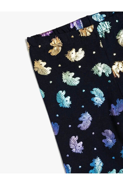 Cotton unicorn leggings with elastic waistband. - 2