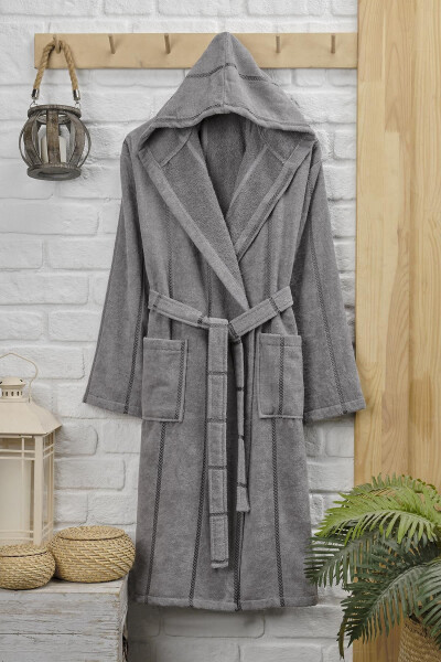 Cotton Velvet Hooded Unisex Bathrobe - RASERSA