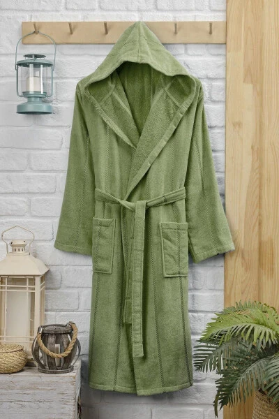 Cotton Velvet Hooded Unisex Bathrobe - RASERSA