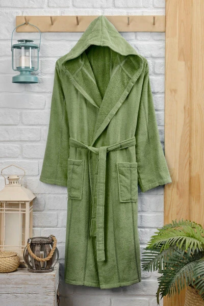 Cotton Velvet Hooded Unisex Bathrobe - RASERSA (1)