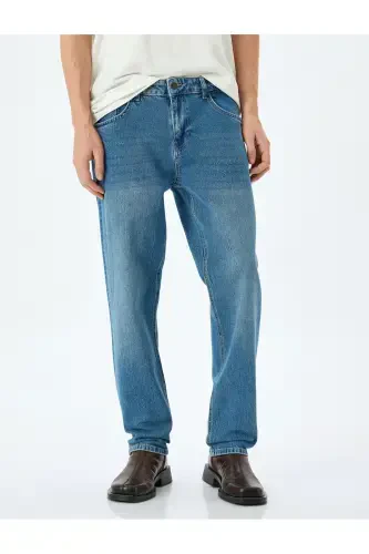 Cotton Vintage Straight Jean Pants - 3