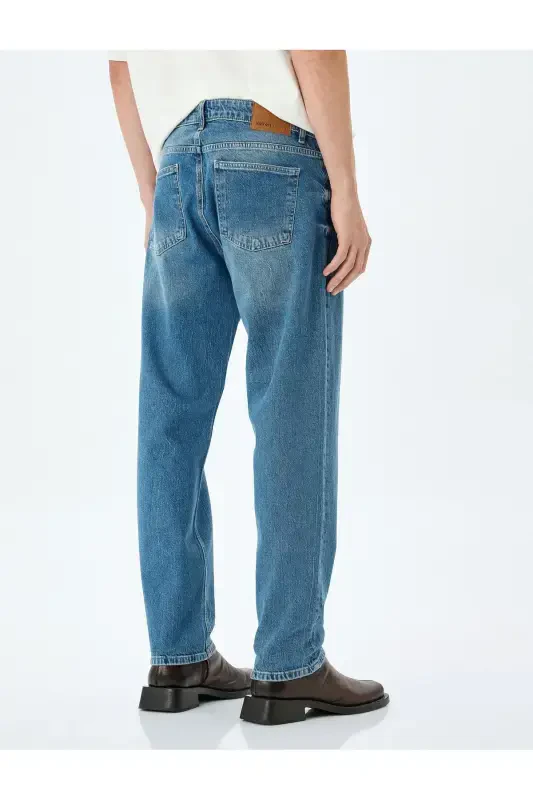 Cotton Vintage Straight Jean Pants - 4