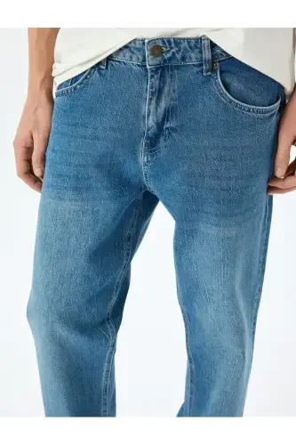 Cotton Vintage Straight Jean Pants - 5