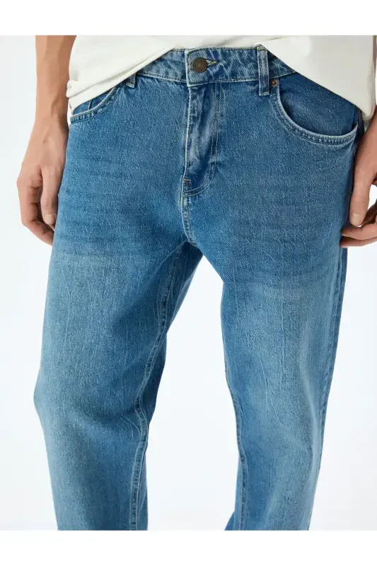 Cotton Vintage Straight Jean Pants - 5