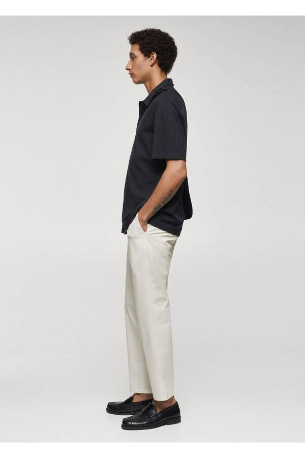 Cotton Waffle Knit Drawstring Waist Pants - 7