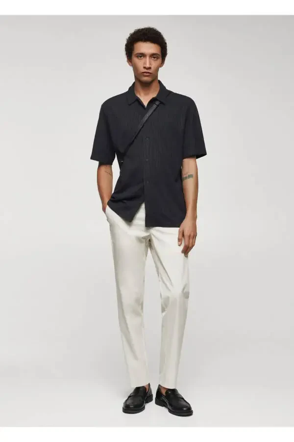 Cotton Waffle Knit Drawstring Waist Pants - 2