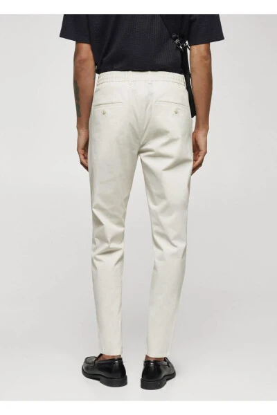 Cotton Waffle Knit Drawstring Waist Pants - 4