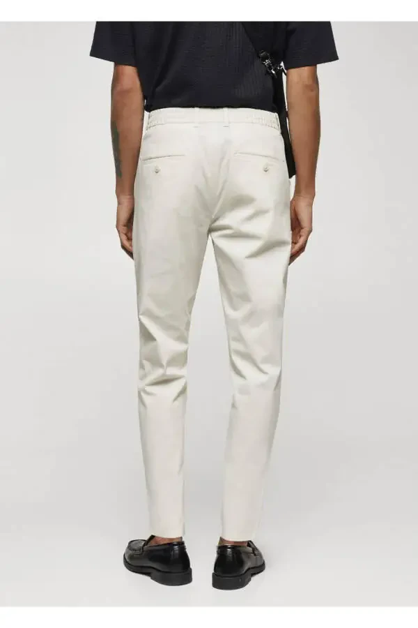 Cotton Waffle Knit Drawstring Waist Pants - 4